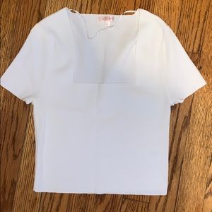Square neck white crop top